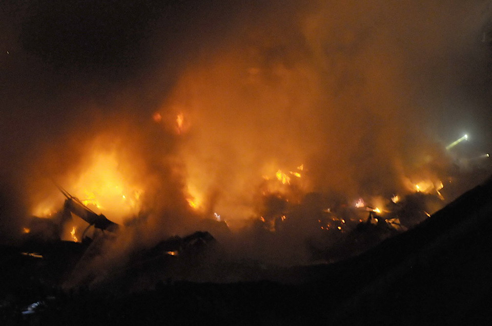 Hiện trường vụ cháy. (Ảnh: An Hiếu/TTXVN)