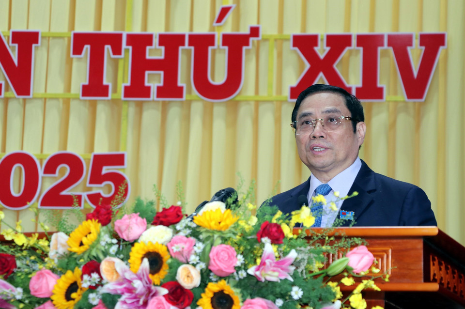 Ông Phạm Minh Chính, Ủy viên Bộ Chính trị phát biểu chỉ đạo tại Đại hội. (Ảnh: Trung Hiếu/TTXVN)