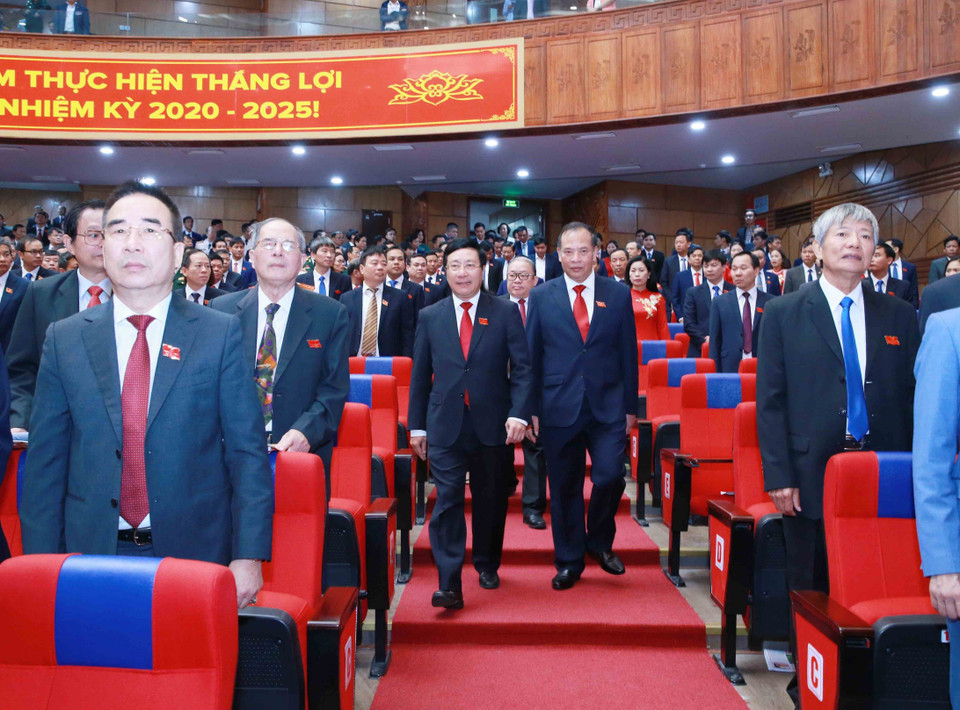 Ông Phạm Bình Minh, Ủy viên Bộ Chính trị, Phó Thủ tướng Chính phủ, Bộ trưởng Bộ Ngoại giao, dự và chỉ đạo Đại hội. (Ảnh: Phương Hoa/TTXVN)