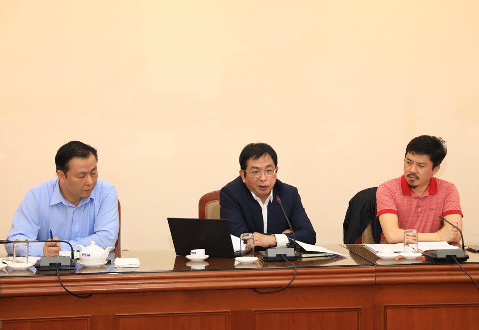 Phó Tổng Giám đốc TTXVN Nguyễn Tuấn Hùng, thành viên Tiểu ban Thông tin-Truyền thông SEA Games 31, phát biểu. (Ảnh: Hoàng Hiếu/TTXVN)