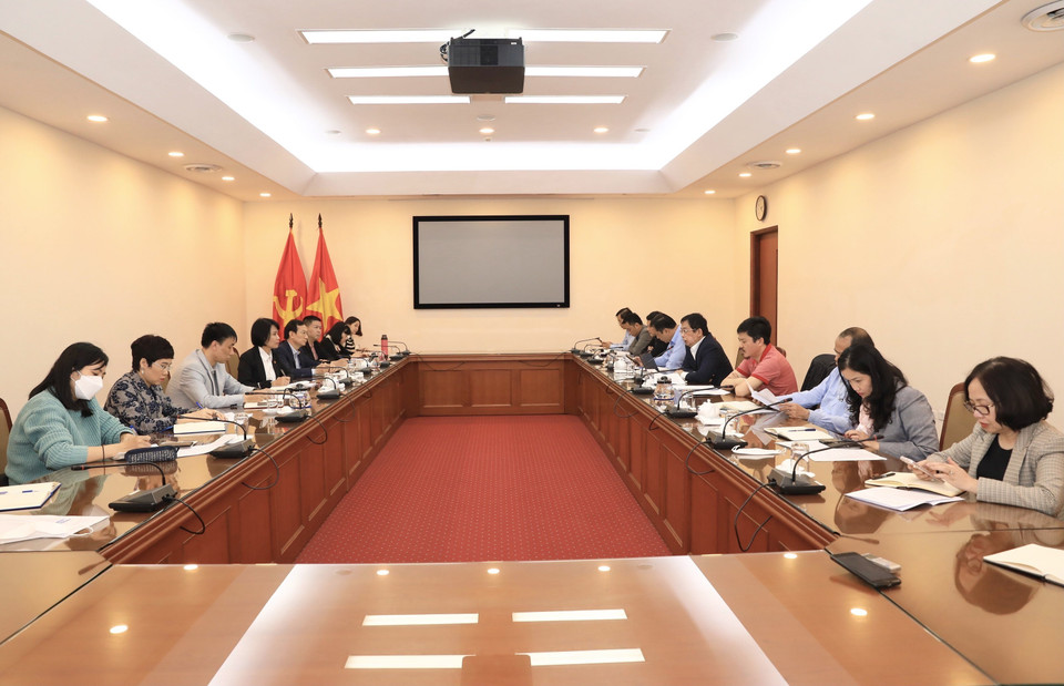 Quang cảnh buổi làm việc. (Ảnh: Hoàng Hiếu/TTXVN)