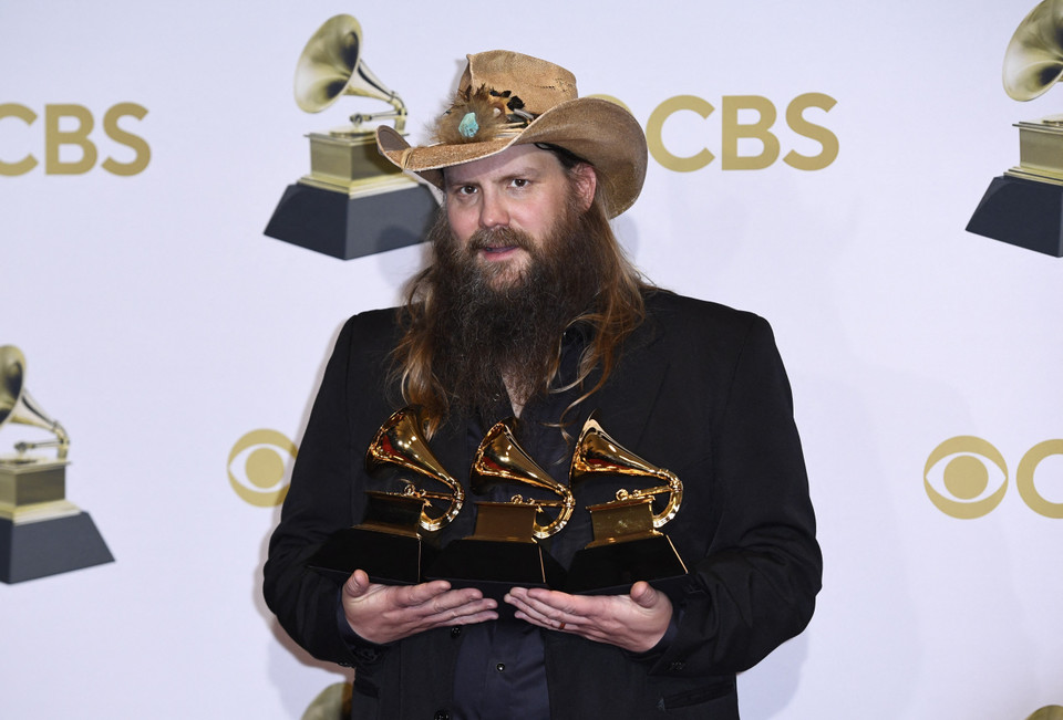 Kendrick Lamar đoạt giải Màn trình diễn rap xuất sắc, với Family Ties - một sản phẩm hợp tác cùng Baby Keem, tại lễ trao giải Grammy 2022 ngày 3/4/2022. (Ảnh: AFP/TTXVN)