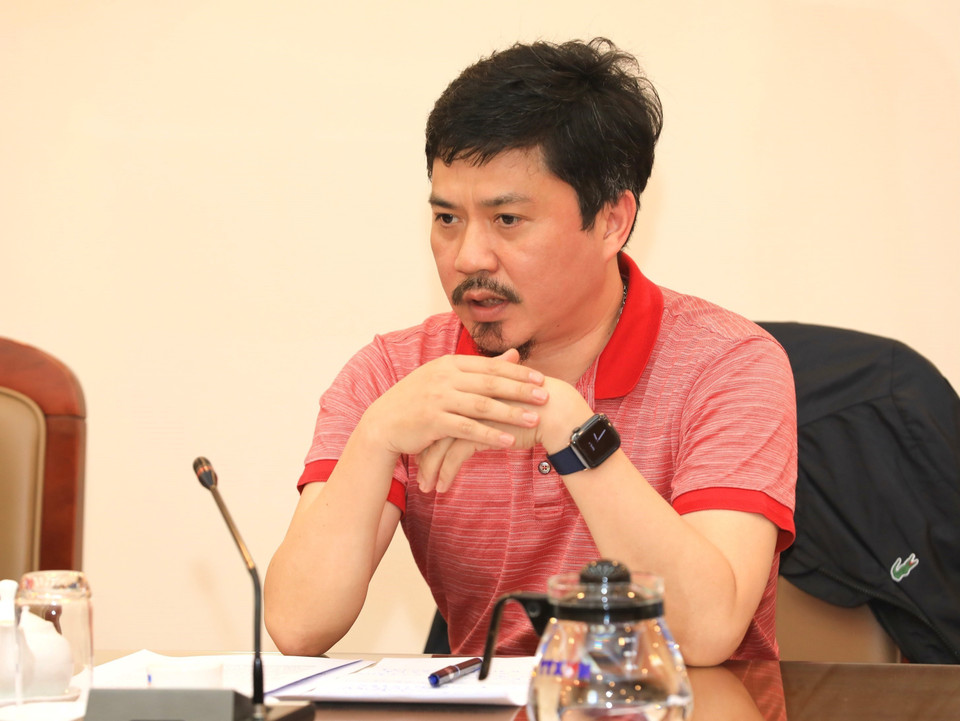 Tổng Biên tập Báo Thể thao và Văn hóa Lê Xuân Thành phát biểu. (Ảnh: Hoàng Hiếu/TTXVN)