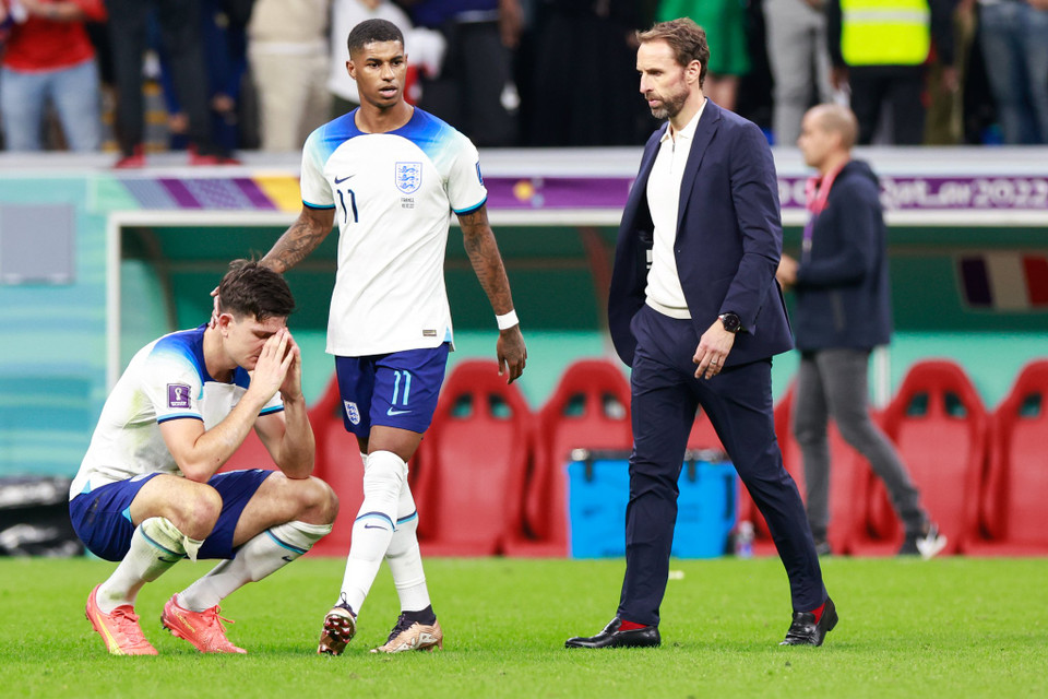 Việc bị loại sớm là kết quả đáng buồn cho tuyển Anh khi mà họ đã thi đấu ấn tượng kể từ đầu giải và chỉ chịu khuất phục trước nhà đương kim vô địch. (Ảnh: Hải An/Vietnam+)