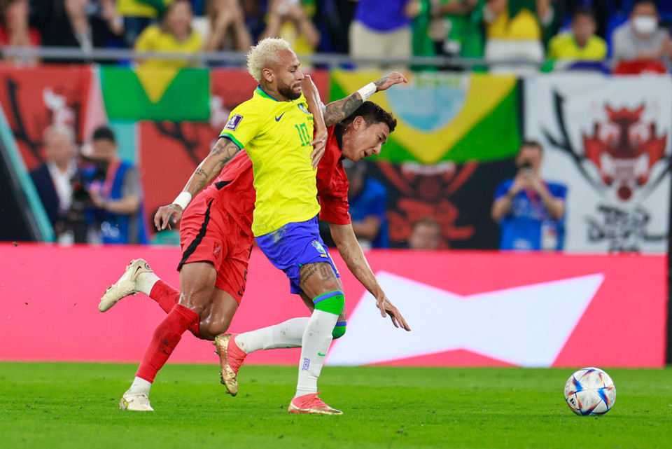 Neymar trở lại đầy ấn tượng khi góp công lớn giúp Brazil giành chiến thắng đậm 4-1 trước Hàn Quốc ở vòng 1/8 World Cup 2022. (Ảnh: Hải An/Vietnam+) 