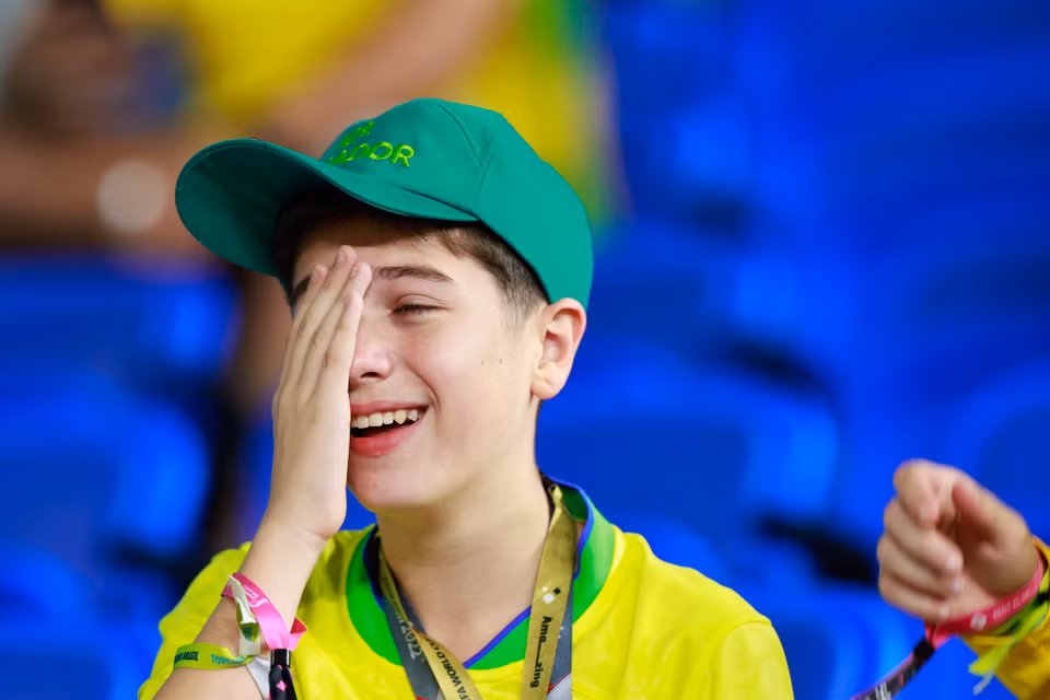 Niềm vui của cổ động viên Brazil. (Ảnh: Hải An/Vietnam+)