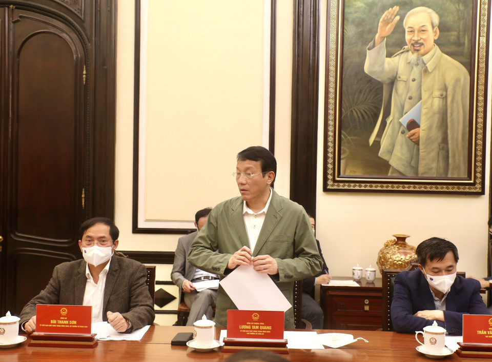 Thứ trưởng Bộ Công an Lương Tam Quang phát biểu. (Ảnh: Lâm Khánh/TTXVN)