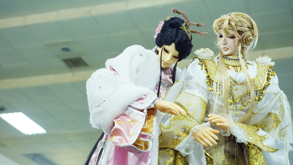 Những con rối được tạo hình theo các nhân vật trong một bộ phim tiên hiệp ăn khách ở Đài Loan. (Ảnh: Võ Phương/Vietnam+)