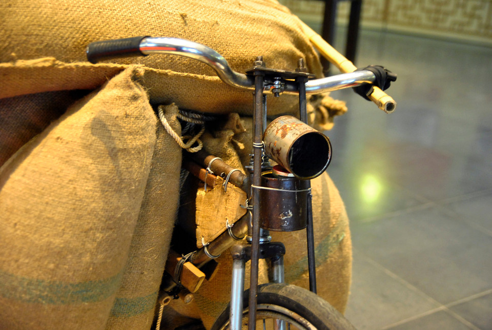 Xe đạp thồ của Anh hùng lực lượng vũ trang nhân dân Đinh Công Trần. (Ảnh: Võ Phương/Vietnam+)