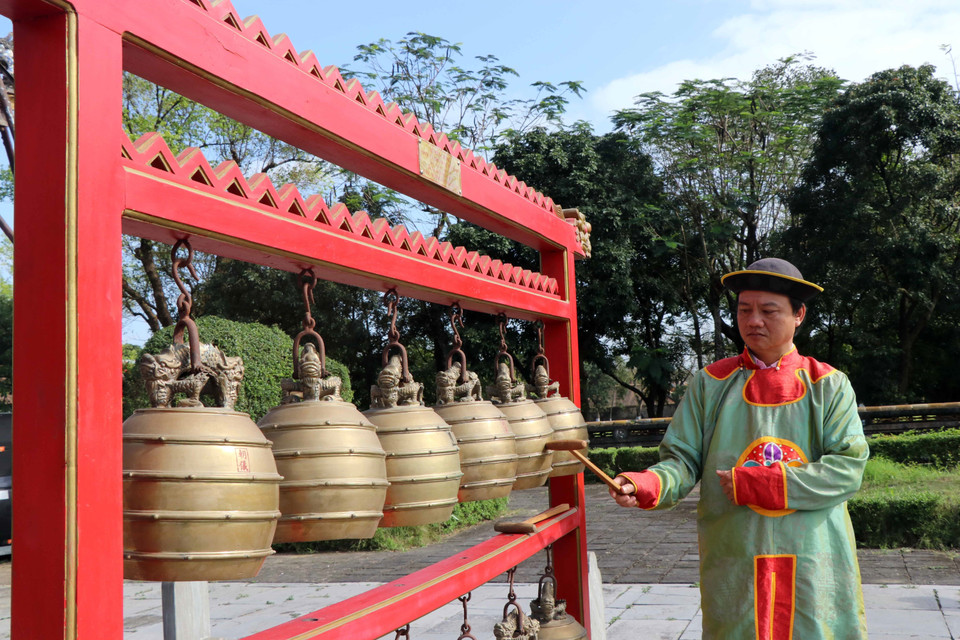 Nhạc khí cung đình nhà Nguyễn. (Ảnh: Đỗ Trưởng/TTXVN)
