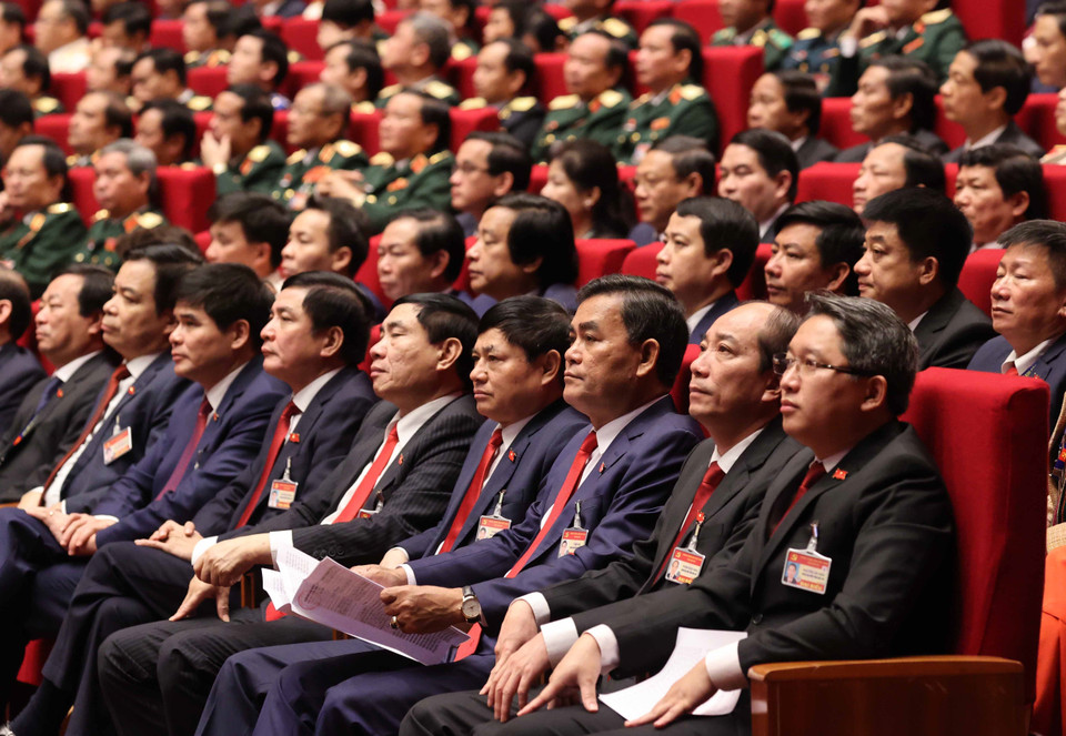 Các đại biểu tham dự phiên bế mạc Đại hội XIII của Đảng. (Nguồn: TTXVN)