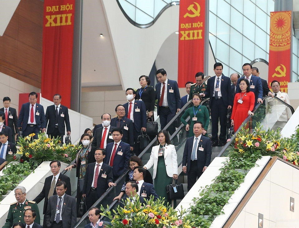 Tham dự Đại hội XIII có 1.587 đại biểu chính thức, đại diện cho gần 5,2 triệu đảng viên trên cả nước. (Nguồn: TTXVN)