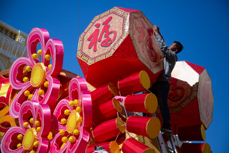 Trang hoàng rực rỡ chào đón Tết Nguyên đán tại Macao, Trung Quốc. (Nguồn: THX/TTXVN)