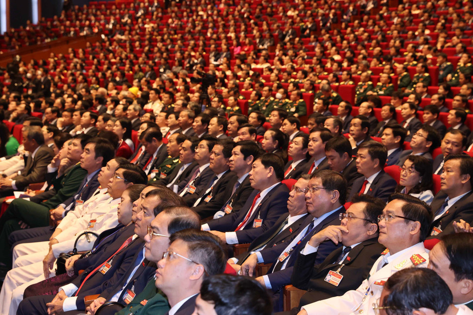Các đại biểu tham dự phiên bế mạc Đại hội XIII của Đảng. (Nguồn: TTXVN)