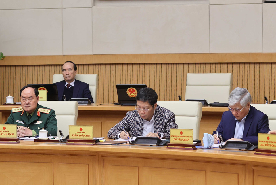 Các thành viên Chính phủ dự phiên họp. (Ảnh: Thống Nhất/TTXVN)