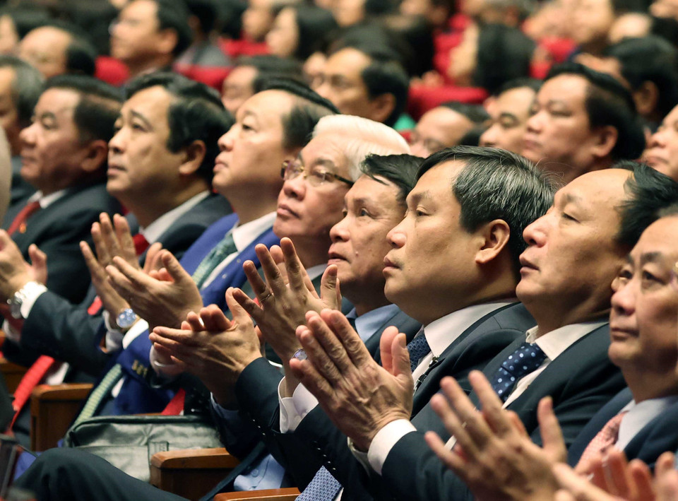 Các đại biểu tham dự phiên bế mạc Đại hội XIII của Đảng. (Nguồn: TTXVN)