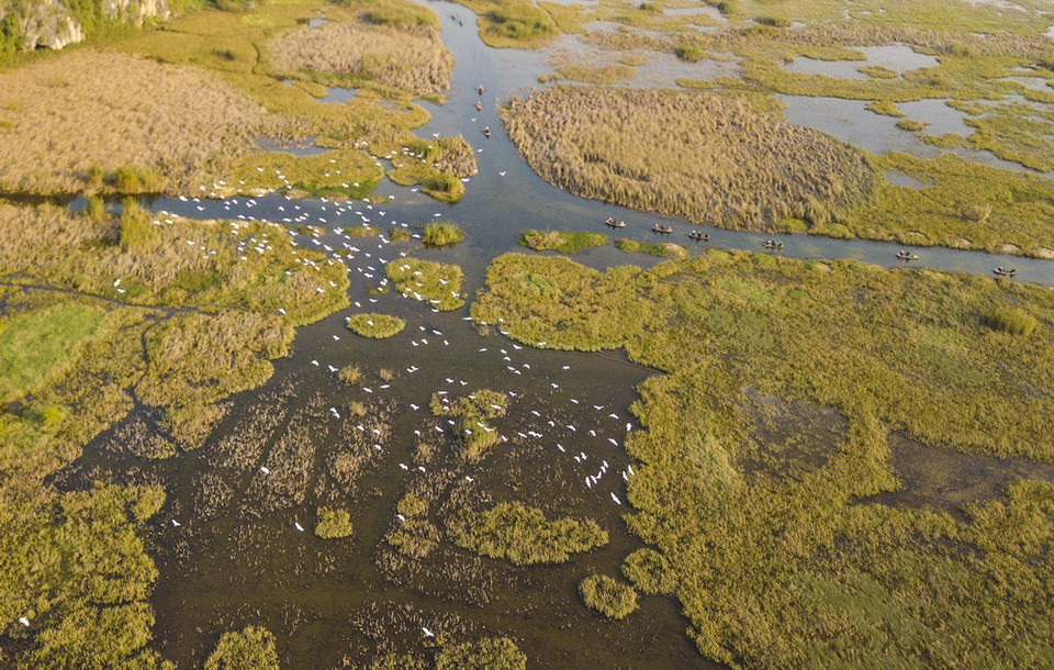 Chiều về trên đầm Vân Long. (Ảnh: Minh Đức/TTXVN)