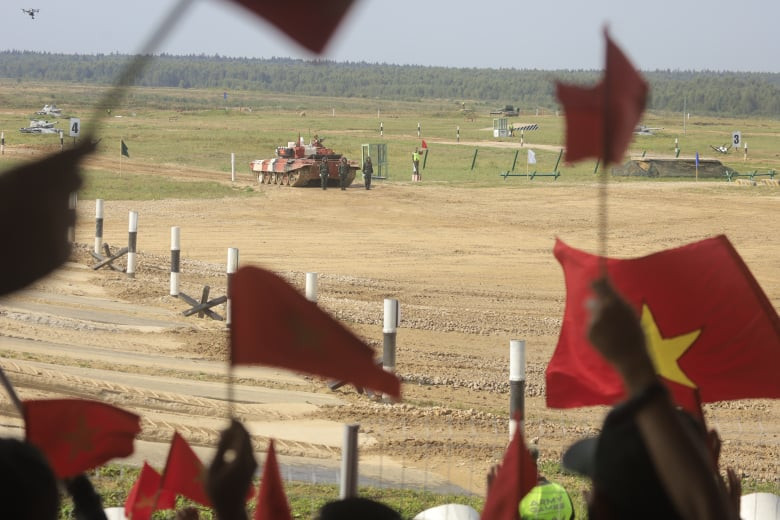 Kíp 3 của đội tuyển xe tăng Việt Nam chỉ về ở vị trí thứ 3 trong trận thi đấu ngày hôm nay. (Ảnh: Trần Hiếu/Vietnam+)