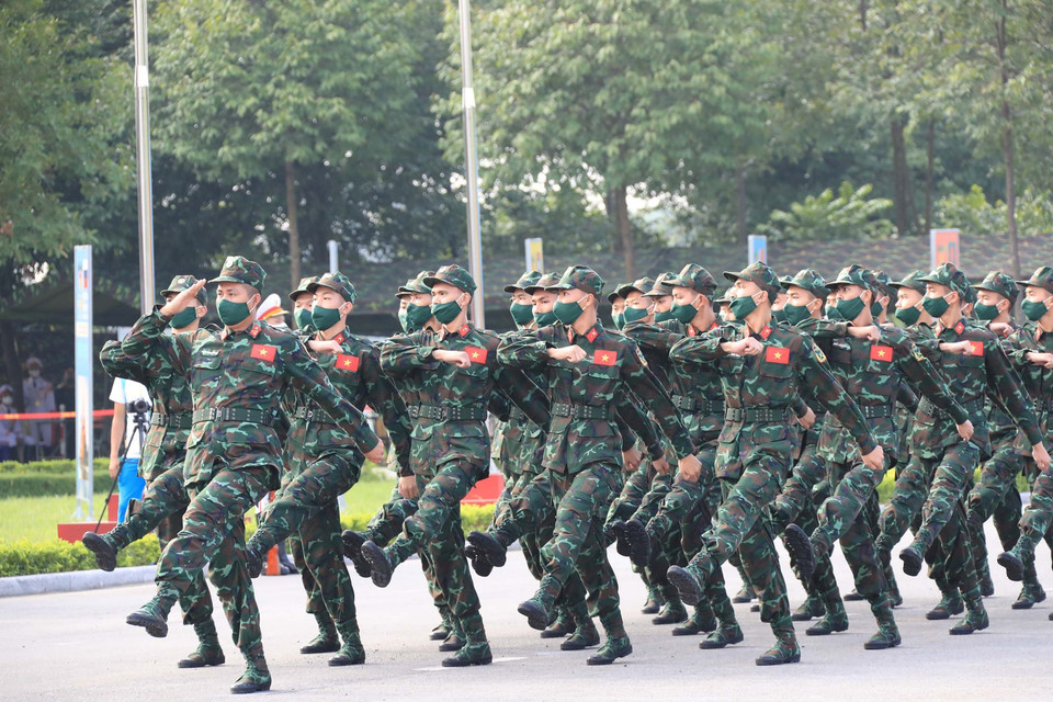 Đội tuyển Quân đội Việt Nam tại lễ khai mạc. (Ảnh: Trọng Đức/TTXVN)