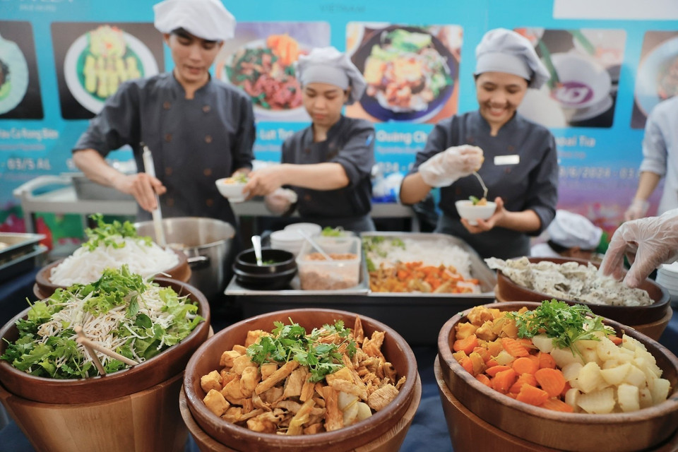 Đa dạng các món ăn chay tại Lễ hội. (Ảnh: Minh Quyết/TTXVN)