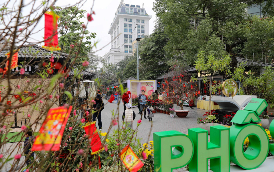 Phố Sách Hà Nội - điểm đến lý tưởng của du khách và các gia đình trong dịp đón Xuân mới tại thủ đô Hà Nội. (Ảnh: Thanh Tùng/TTXVN)