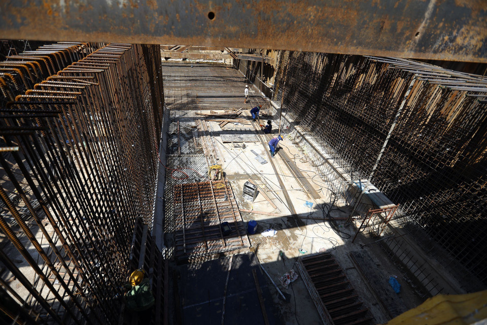 Dự kiến hoàn thành toàn bộ kết cấu hầm hở, hầm kín trước ngày 31/8/2022. (Ảnh: Huy Hùng/TTXVN)