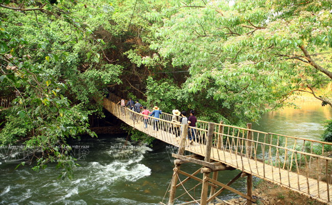 Những chiếc cầu treo thu hút sự hiếu kỳ của khách du lịch khi đến thăm Bản Đôn.