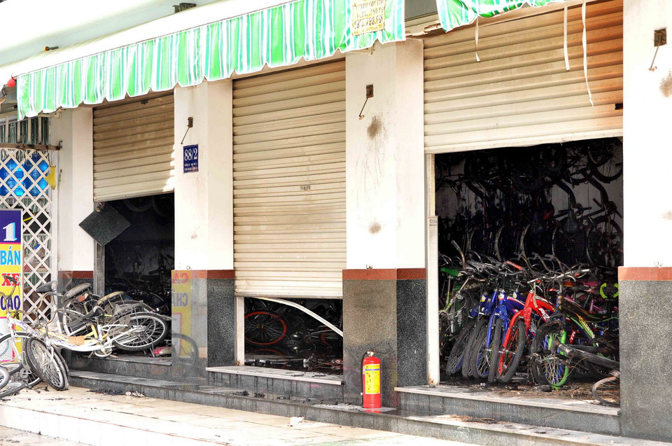 Hiện trường vụ cháy. (Ảnh: An Hiếu/TTXVN)