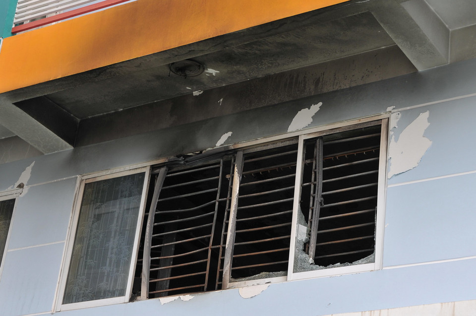 Hiện trường vụ cháy. (Ảnh: An Hiếu/TTXVN)