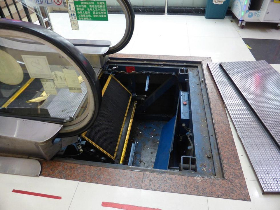 Nơi cậu bé bị cuốn cánh tay. (Nguồn: QQ)