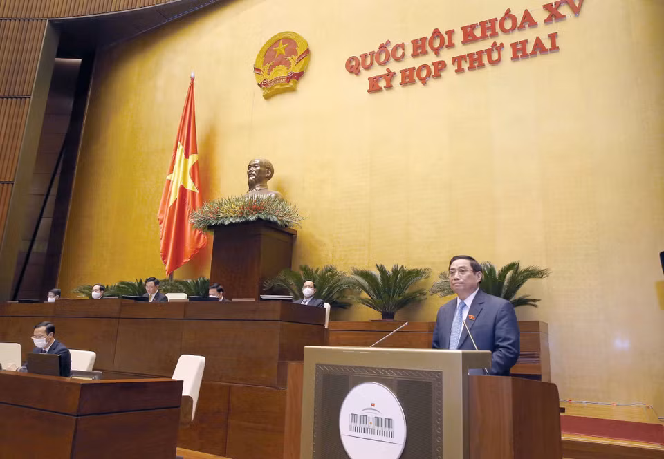 Thủ tướng Chính phủ Phạm Minh Chính phát biểu làm rõ các vấn đề liên quan đến toàn bộ nội dung của Phiên chất vấn. (Ảnh: Doãn Tấn/TTXVN)