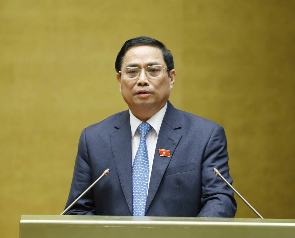 Thủ tướng Chính phủ Phạm Minh Chính làm rõ các vấn đề liên quan. (Ảnh: TTXVN)