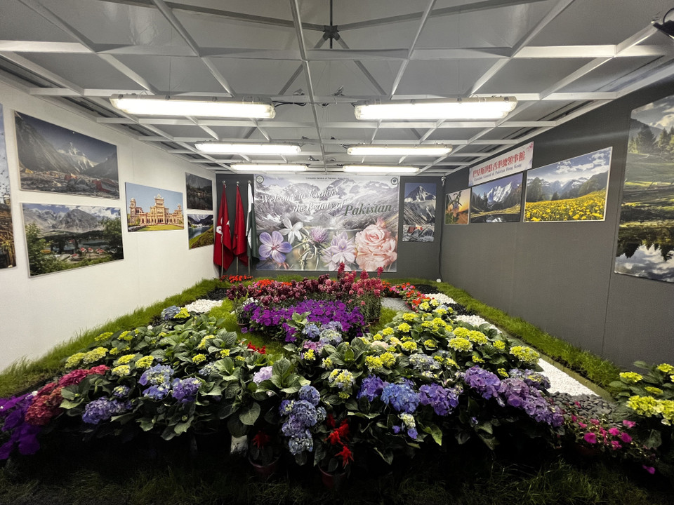 Gian trưng bày hoa của Pakistan tại Triển lãm hoa. (Ảnh: Mạc Luyện/TTXVN)