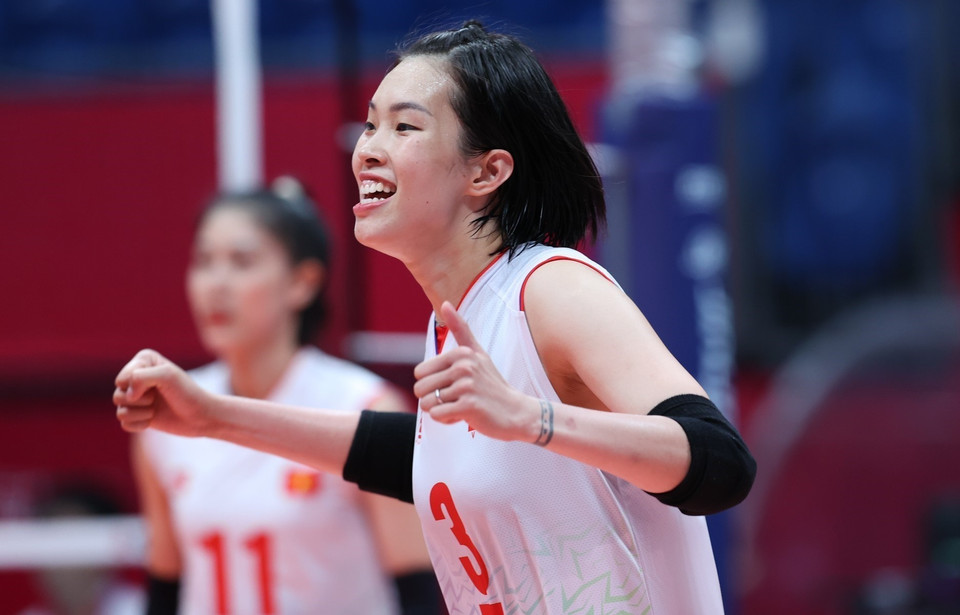 Niềm vui chiến thắng của Thanh Thúy (3). (Ảnh: Hoàng Linh/TTXVN)