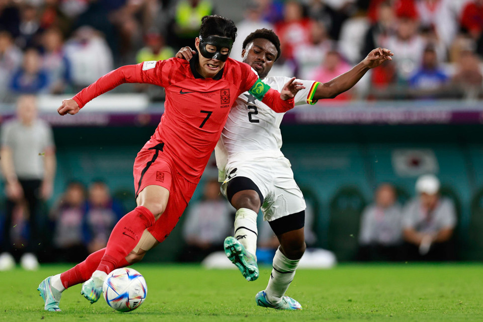 Son Heung-min và các đồng đội chịu thất bại với tỷ số 2-3 trước Ghana. (Ảnh: Hải An/Vietnam+)