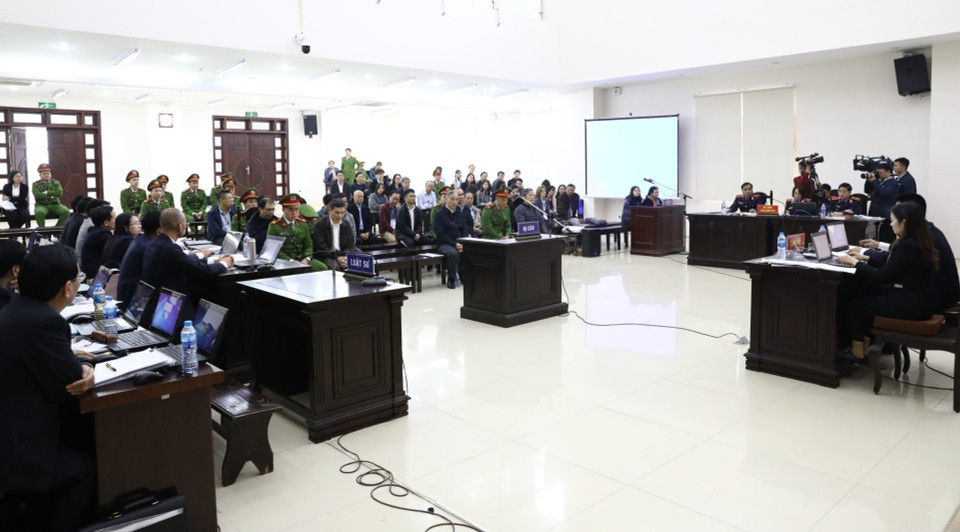 Quang cảnh phiên tòa. (Ảnh: Văn Điệp/TTXVN)