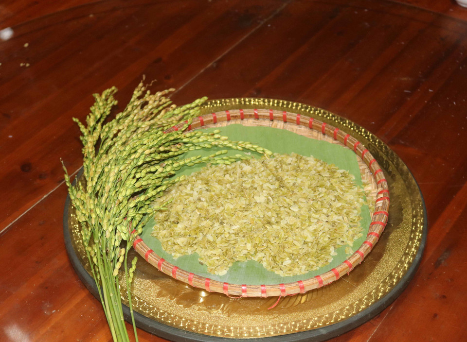 Cốm ở xã Quốc Toản, huyện Quảng Hòa, tỉnh Cao Bằng. (Ảnh: Chu Hiệu/TTXVN)