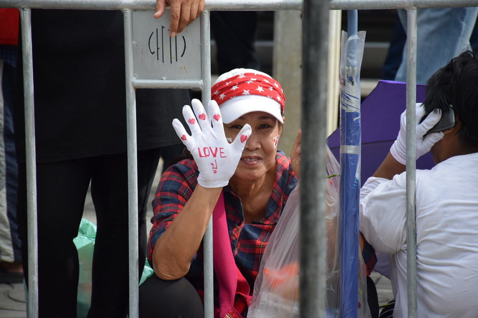 Họ mang theo hoa hồng và các biểu ngữ ủng hộ bà. (Ảnh: Sơn Nam/Vietnam+)