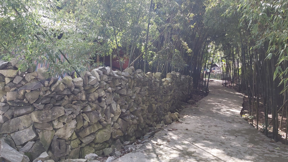 Sống trên đá, xây nhà bằng đá, đặc biệt là bờ rào đá là một trong những nét kiến trúc độc đáo của đồng bào người dân tộc Mông sinh sống ở Cao nguyên đá Đồng Văn nói chung và ở huyện Mèo Vạc, tỉnh Hà Giang. (Ảnh: Nguyễn Chiến/TTXVN)