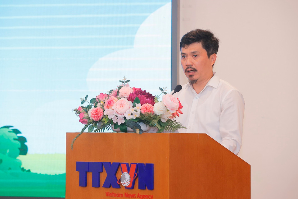 Tổng Biên tập Báo Thể thao và Văn hóa Lê Xuân Thành phát biểu. (Ảnh: Minh Quyết/TTXVN)