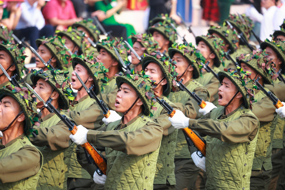 Các chiến sỹ tham gia buổi tổng duyệt. (Ảnh: Hải An/Vietnam+)