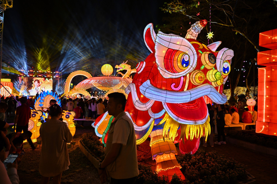 Triển lãm đèn lồng đón Tết Nguyên đán tại bang Selangor, Malaysia, ngày 7/2/2024. (Ảnh: THX/TTXVN)