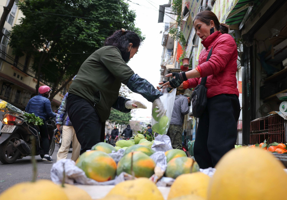 Mặt hàng hoa quả tươi bán nhiều tại các chợ dân sinh. (Ảnh: Thanh Tùng/TTXVN)