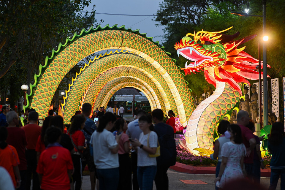Triển lãm đèn lồng đón Tết Nguyên đán tại bang Selangor, Malaysia, ngày 7/2/2024. (Ảnh: THX/TTXVN)