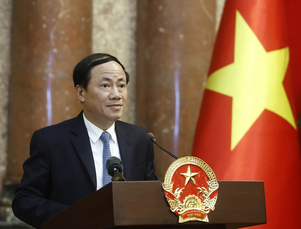 Ông Phạm Anh Tuấn, Chủ tịch Ủy ban Nhân dân tỉnh Bình Định, phát biểu. (Ảnh: Thống Nhất/TTXVN)