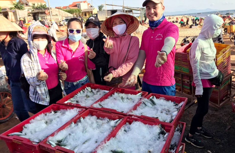 Tính đến ngày 1/7, Câu lạc bộ đã thua mua được hơn 3 tấn cá nục tươi ngon và đang hoàn tất các công đoạn đóng gói, cấp đông và thu mua 100kg tép khô. (Ảnh: Võ Dung/TTXVN)