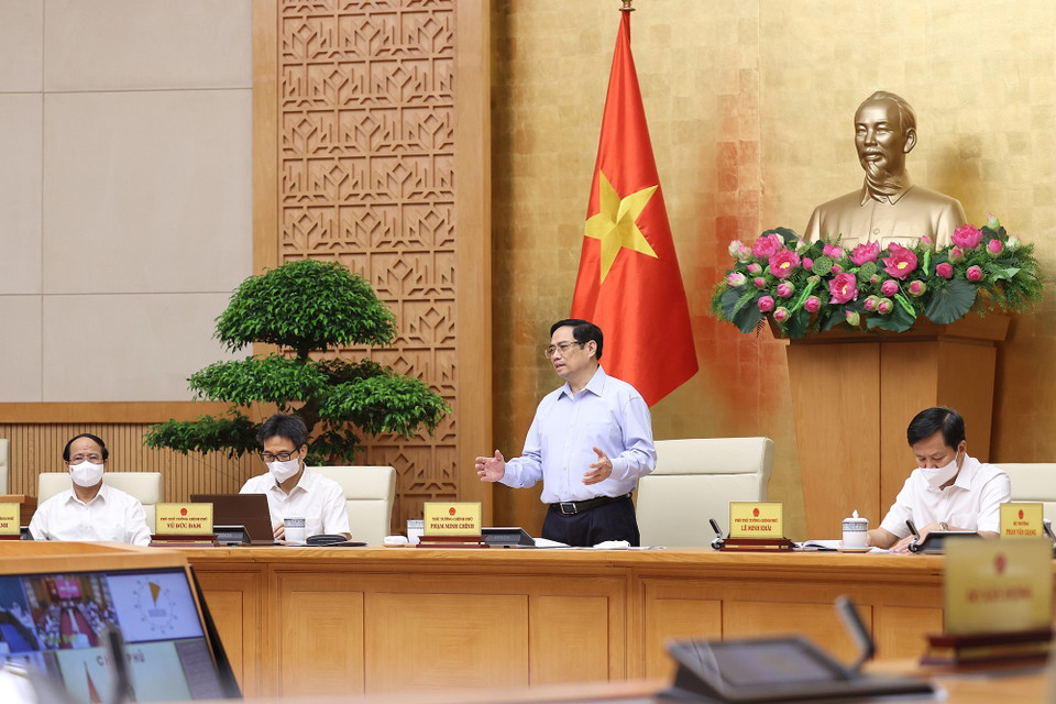 Thủ tướng Phạm Minh Chính phát biểu chỉ đạo tại hội nghị. (Ảnh: Dương Giang/TTXVN)