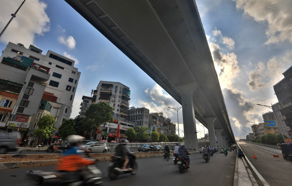 Một đoạn đường vành đai 2 trên cao. (Ảnh: Thành Đạt/TTXVN)