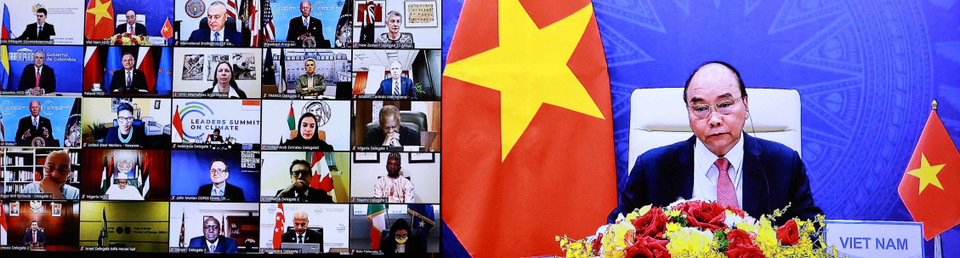 Chủ tịch nước Nguyễn Xuân Phúc phát biểu tại điểm cầu Hà Nội. (Ảnh: Thống Nhất/TTXVN)