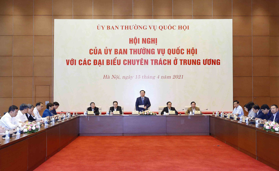 Chủ tịch Quốc hội Vương Đình Huệ phát biểu. (Ảnh: Doãn Tấn/TTXVN)